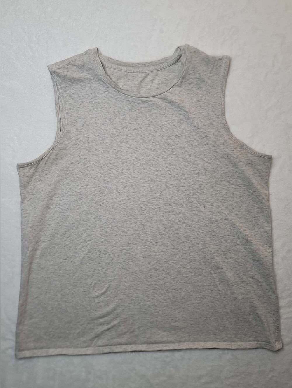 Lululemon Organic Cotton Crewneck Tank Top Heathered Core Ultra Light Grey Sz XL